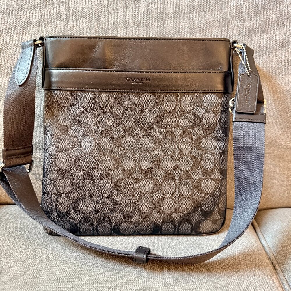NEW Coach F54781 Charles Crossbody Signature PVC Messenger Bag